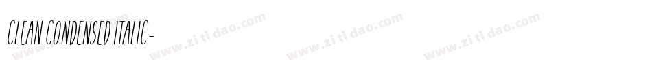 Clean Condensed Italic字体转换
